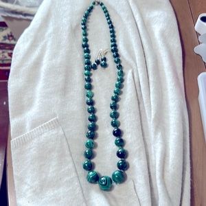 Green Malachite necklace and earrings